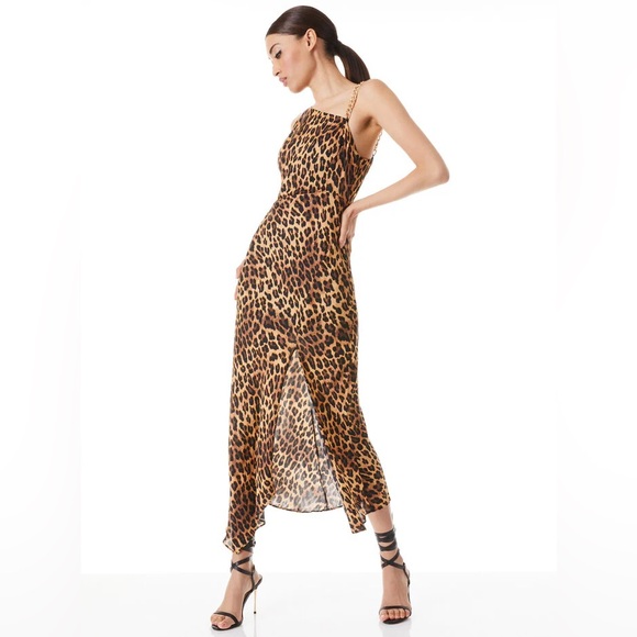 ALICE + OLIVIA HARMONY CHAIN STRAP DRAPEY SLIP DRESS - Picture 13 of 16